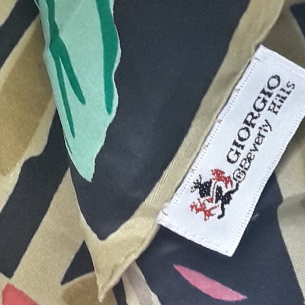 Silk Scarf Vintage Large Square Giorgio Beverly HillsColorful - Picture 10 of 10